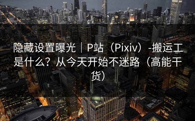 隐藏设置曝光｜P站（Pixiv）-搬运工是什么？从今天开始不迷路（高能干货）
